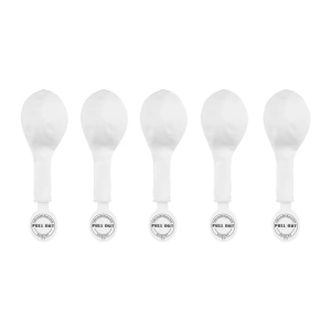 Latex-Luftballon-Set - weiß mit LED - 30 cm /...