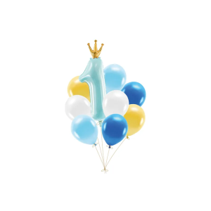 Latex-Luftballon-Set First Birtday Blau (9)