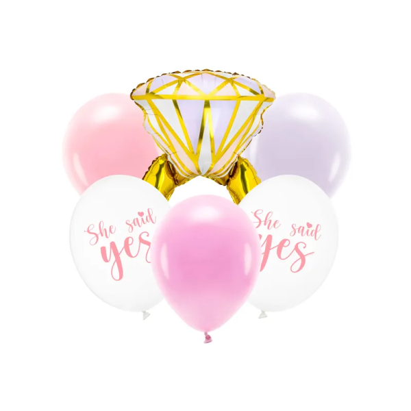 Ballon-Set - She said yes (6) (Latex/Folie)