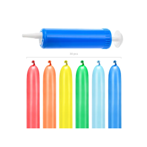 Modellierballons - Pastel mit Pumpe -  130 cm / Mix