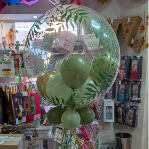 Geschenkballon - Bubble Greenery mit Namen