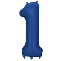 Folienballon - Zahl 1 Navy - Blau - XXL - 86 cm / 0,07 m³