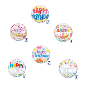 Single Bubble Ballon - Stretchy Birthday