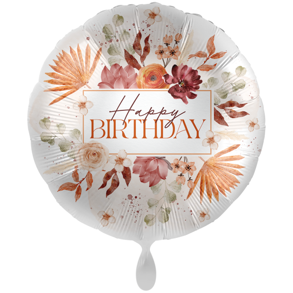 Folienballon - Motiv Happy Birthday Flowers - XXL - 72 cm...