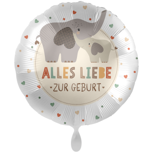 Folienballon - Motiv Baby Neutral - Elefantenfamilie -...