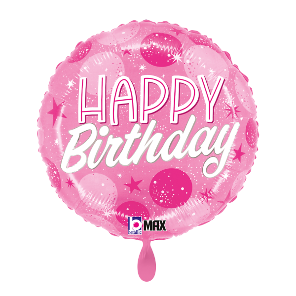 Folienballon - Motiv B - Day Pink Sparkle Dots - S - 46...