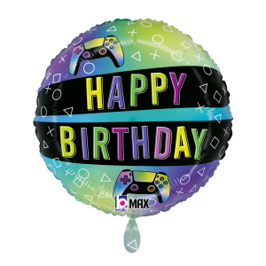Folienballon - Motiv Vivid Gaming Birthday - S - 45 cm /...