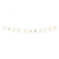 Wimpelgirlande - Just Married wei&szlig; - 15x155 cm