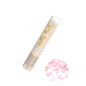 Konfettikanone Hello Baby - rosa/hellblau - 20 cm