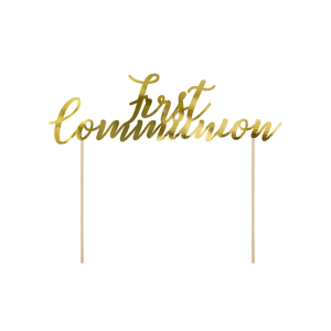 Cake Topper Gold First Communion 21cm