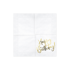 Servietten Happy Birthday mit bunten Punkten 33x33cm