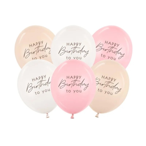 Latexballon - Motiv Happy Birthday Rosa Mix (6)