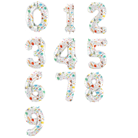 Folienballon - Zahl 0 - 9 Joyful Party - XXL - 86 cm / 0,07 m³