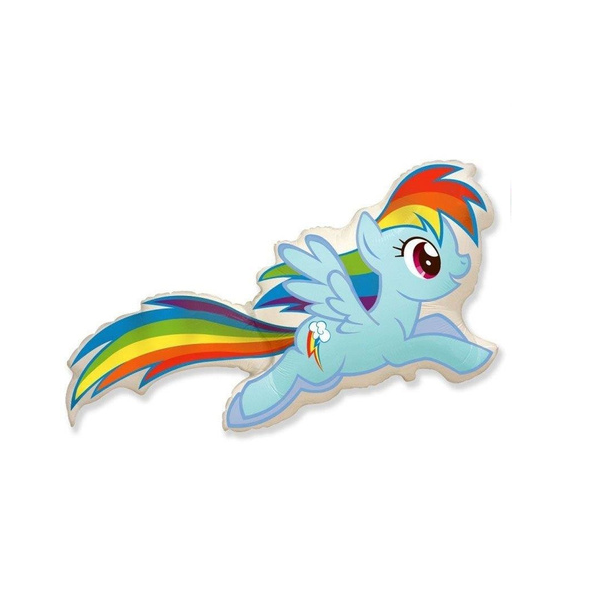 Folienballon - Figur Pony (Rainbow Dash) - XXL - 100 cm / 0,07 m³