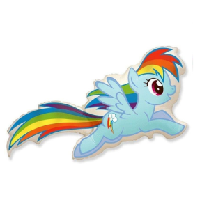 Folienballon - Figur Pony (Rainbow Dash) - XXL - 100 cm /...