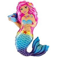 Folienballon - Figur Meerjungfrau - XXL - 91 cm / 0,09 m³