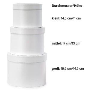 Geschenkbox - weiß rund
