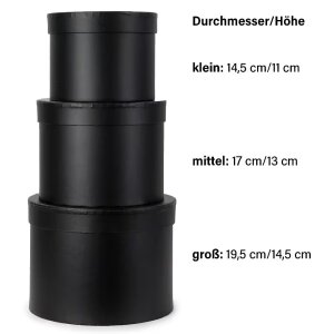 Geschenkbox - schwarz rund -