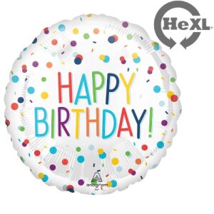 Folienballon - Motiv Happy Birthday Konfetti - S - 45 cm...
