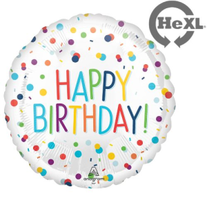 Folienballon - Motiv Happy Birthday Konfetti - S - 45 cm...