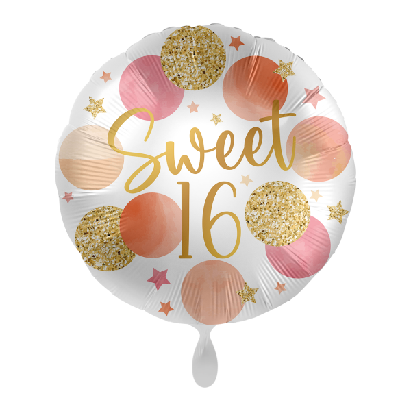 Folienballon - Motiv Sweet 16 Shiny Dots - S - 43 cm / 0,02 m³