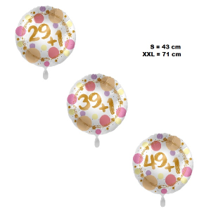 Folienballon - Motiv Zahl 29+1,39+1 oder 49+1 - S - 43 cm...