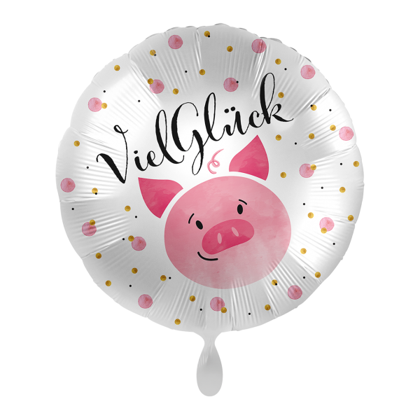Folienballon - Motiv Viel Gl&uuml;ck Gl&uuml;cksschwein -...