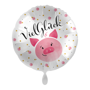 Folienballon - Motiv Viel Gl&uuml;ck Gl&uuml;cksschwein -...