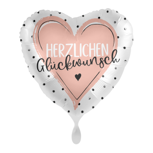 Folienballon - Motiv Herzlichen Gl&uuml;ckwunsch Glossy -...