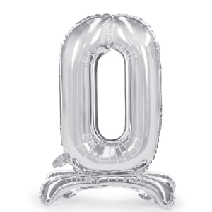Folienballon - Zahl 0-9 Silber - Standupballons - XL - 70...