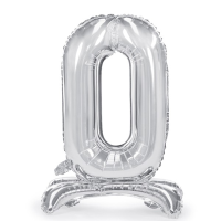 Folienballon - Zahl 0-9 Silber - Standupballons - XL - 70 cm / Luft