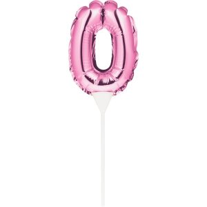 Kuchenpicker Folienballon - Zahl 0-9 pink - 22,8 cm /...