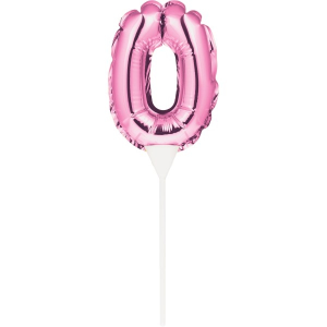 Kuchenpicker Folienballon - Zahl 0-9 pink - 22,8 cm /...