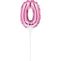 Kuchenpicker Folienballon - Zahl 0-9 pink - 22,8 cm / selbstaufblasend