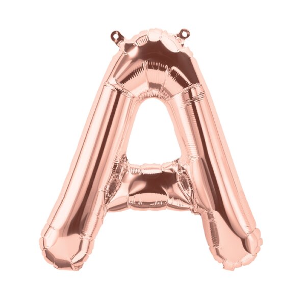 Folienballon - Buchstabe A-Z - Rosegold - XS - 40 cm / Luft