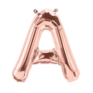Folienballon - Buchstabe A-Z - Rosegold - XS - 40 cm / Luft