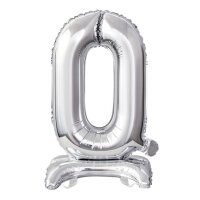 Folienballon - Zahl 0-9 Silber - Standupballons - XS - 38 cm / Luft
