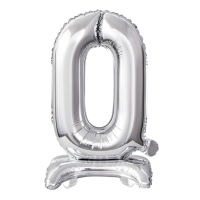 Folienballon - Zahl 0-9 Silber - Standupballons - XS - 38 cm / Luft