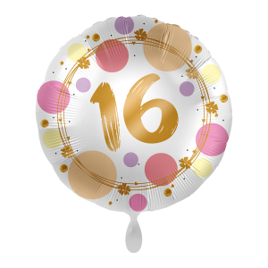 Folienballon - Motiv Zahl 16-90 Shiny Dots - S -...
