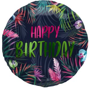 Folienballon - Motiv Happy Birthday Neon Tropical - S -...