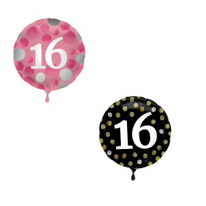 Folienballon - Motiv Zahl 16  - S - 45 cm / 0,02 m³