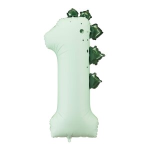 Folienballon - Zahl 1 Dino - XXXL - 102 cm / 0,09 m&sup3;