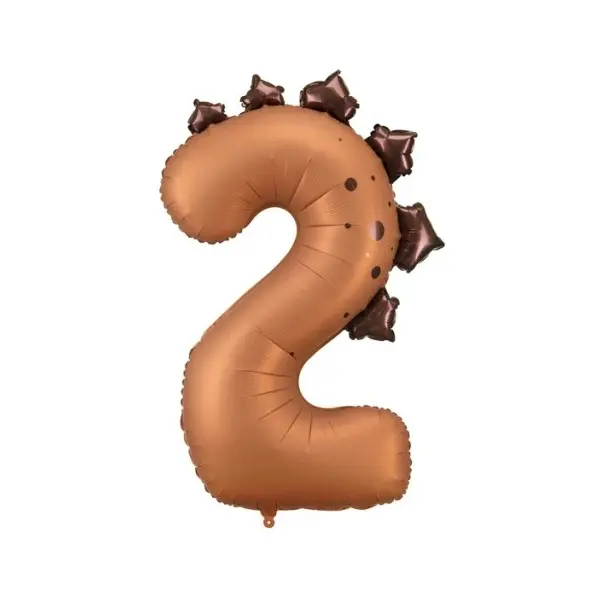 Folienballon - Zahl 2 Dino - XXXL - 102 cm / 0,09 m&sup3;