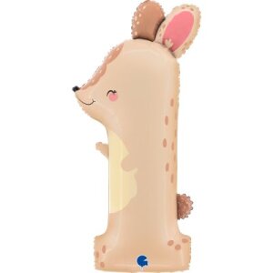 Folienballon - Zahl 1 The Puppyloons Hase - XXXL - 102 cm...