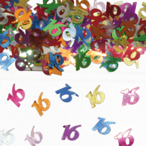 Konfetti - Zahl 16 Bunt, ca. 15g