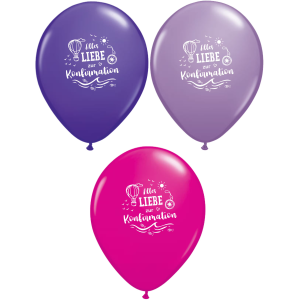 Latex-Luftballon-Set - Motiv Alles Liebe zur Konfirmation...