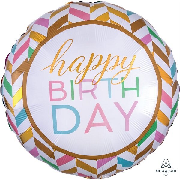 Folienballon - Motiv Pastel Celebration Happy Birthday - XXL - 71 cm / 0,07 m&sup3;