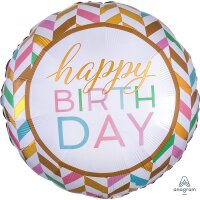 Folienballon - Motiv Pastel Celebration Happy Birthday - XXL - 71 cm / 0,07 m&sup3;