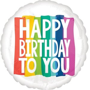 Folienballon - Motiv Rainbow Wishes Happy Birthday - XXL...