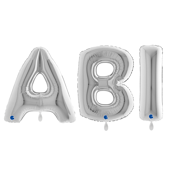 Folienballon - Buchstaben ABI - Silber - XXL - 102 cm /...